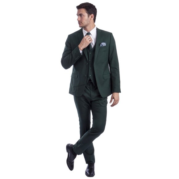 Men's Skinny-Fit 3pc Green Suit by Sean Alexander - Picture 6 of 6